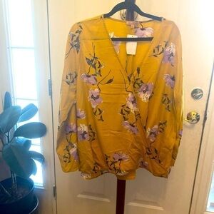 GIBSON LATIMER FLORAL DESIGN BLOUSE SIZE 1X